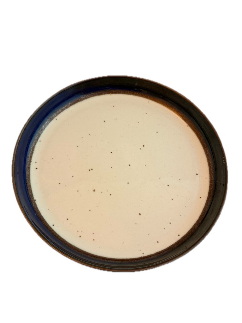Dansk Blue Cream Speckled Stoneware Platter Round Rimmed Dinnerware Tableware